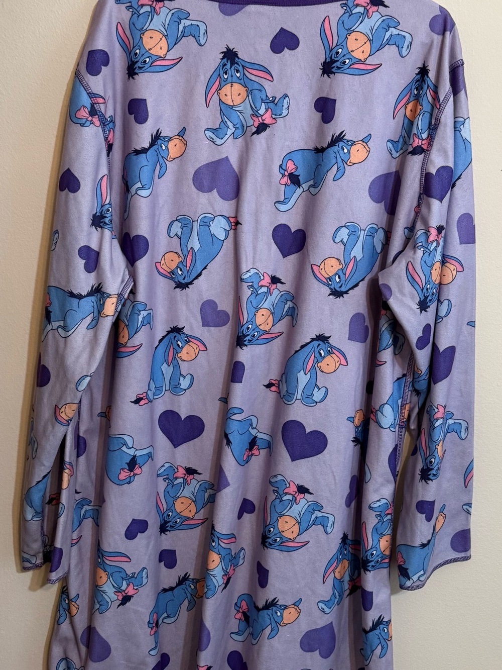 Disney Store Eeyore Purple Heart Long Sleeve Nightshirt 3x - Picture 4 of 4